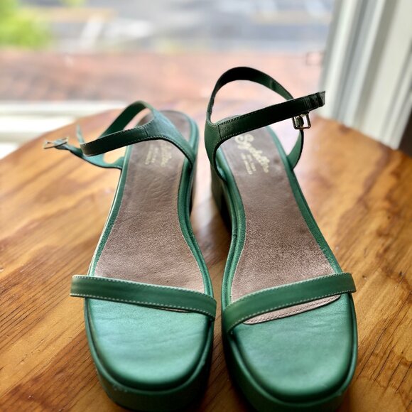 Seychelles Rest Assured Chunky Platform Heeled Sandal, Green sz 8, 90s Y2K - Picture 2 of 5